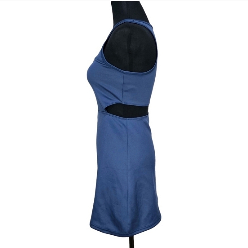 Melody Ehsani ME Womens Sleeveless Halter Mini Dress Sz Small Blue Tennis Prep - Picture 5 of 15